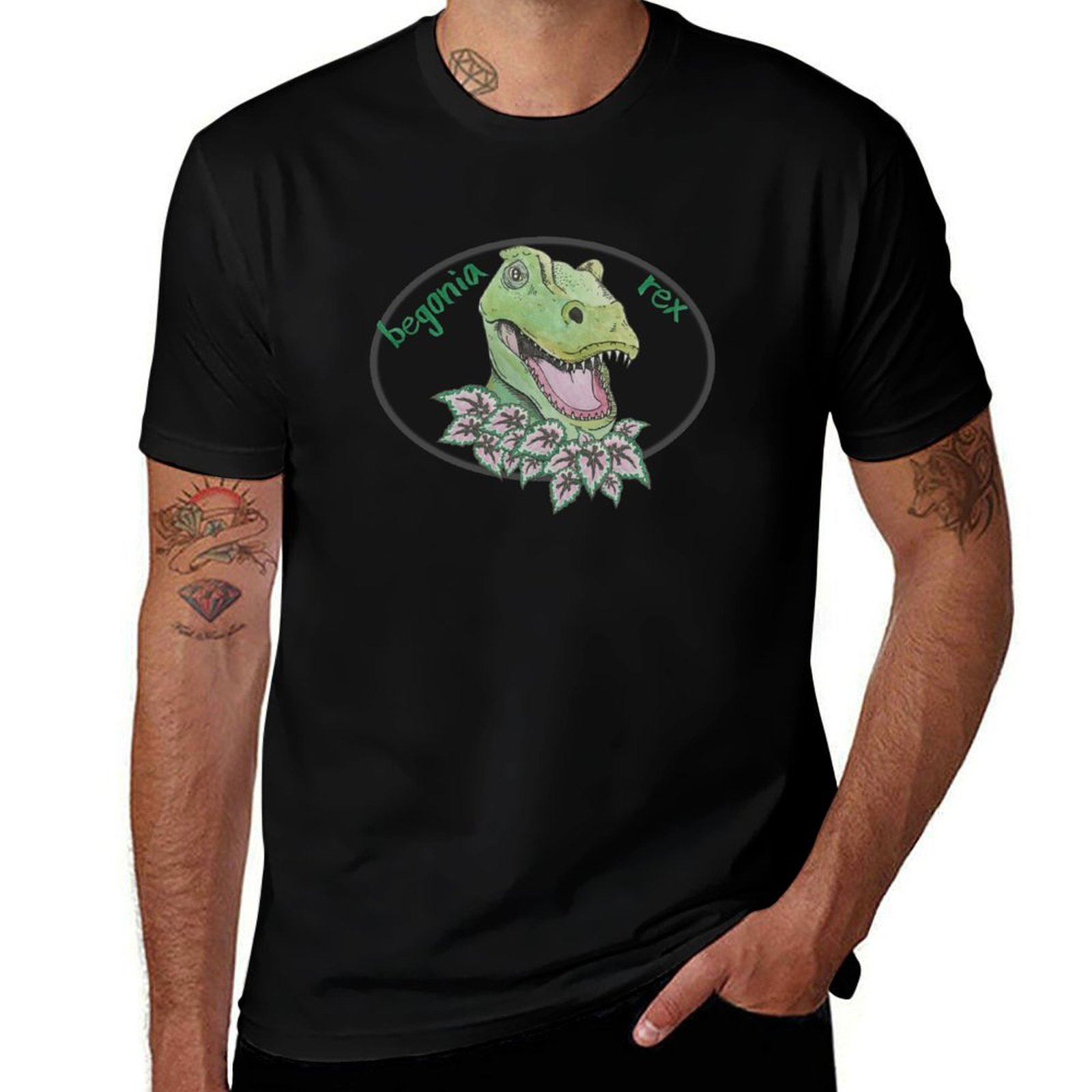 Begonia Rex - T-shirt T rex begonia décontracté pour